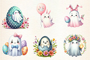 Cute Easter Ghost Clipart, an Illustration by DreamArtGraphic (Thumbnail 2 of 4)