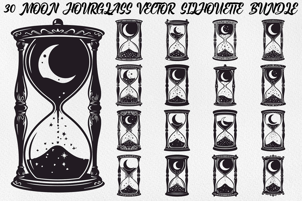 Moon Hourglass Design Bundle, an Illustration by jahid234 (Photo 1 of 31)