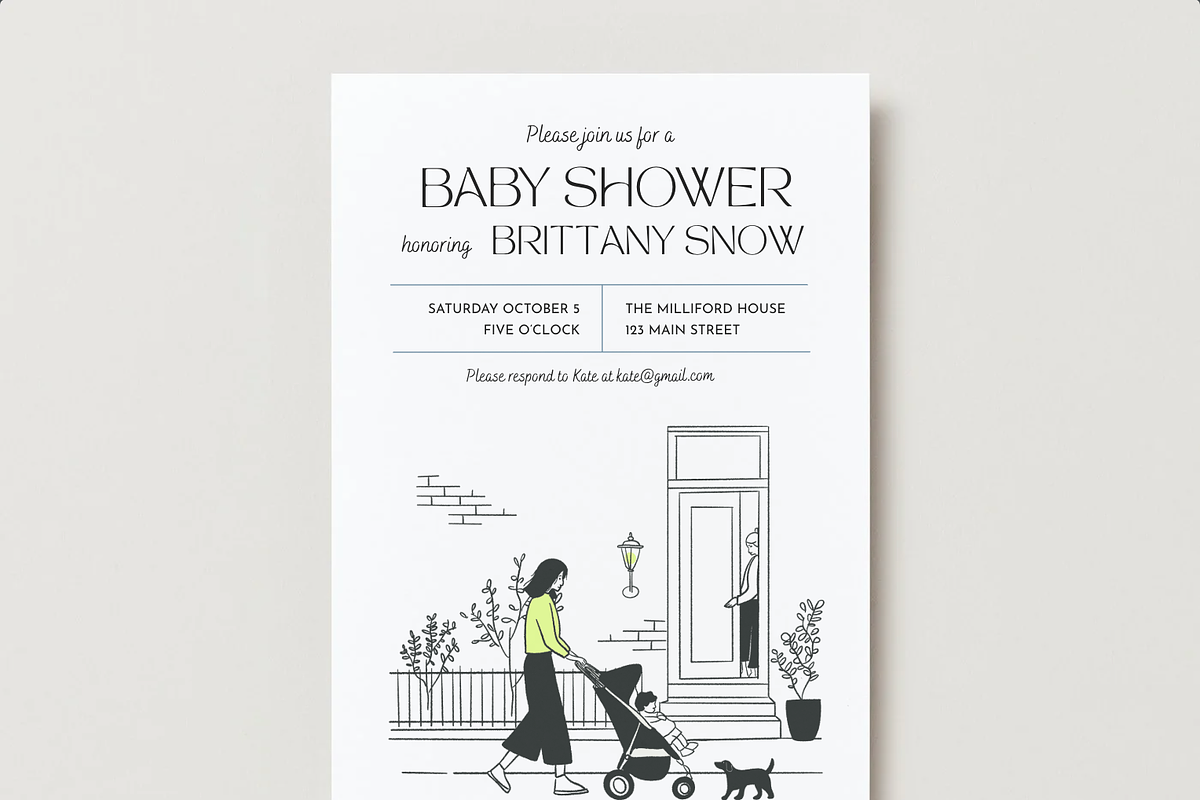Modern Baby Shower Invitation, an Invitation Template by Bend Brand Design (Photo 1 of 6)