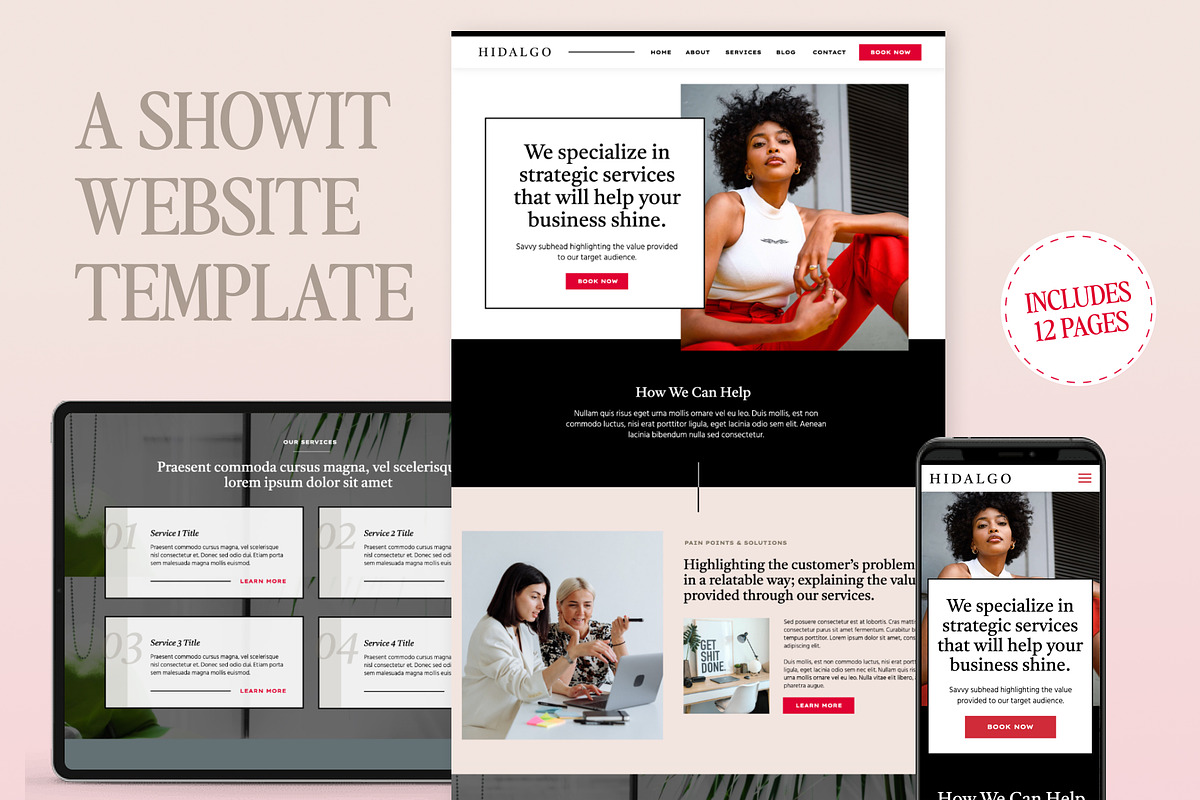 Showit Template for Small Businesses, a Websites & App Template by Amanda Pena Design (Photo 1 of 7)