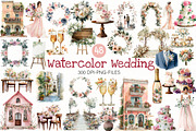 Watercolor Wedding Clipart, an Illustration by Designworld (Thumbnail 1 of 8)