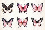 Black and Pink Butterfly Clipart, an Illustration by Dream Creation (Thumbnail 5 of 6)