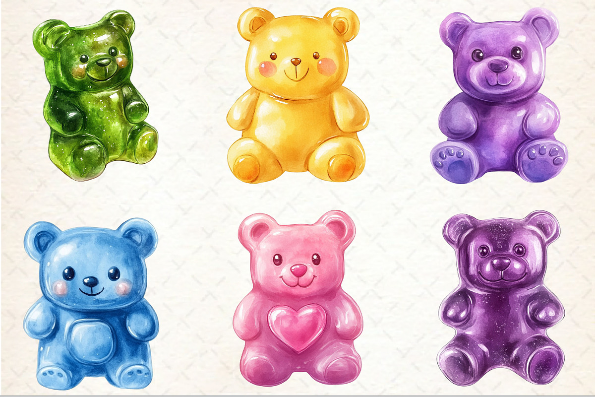Gummy Bear Watercolor Clipart, an Illustration by Rose Art (Photo 4 of 4)