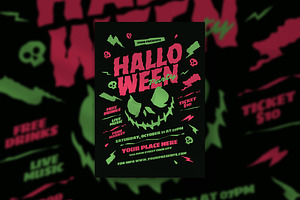 Green Halloween Party Flyer