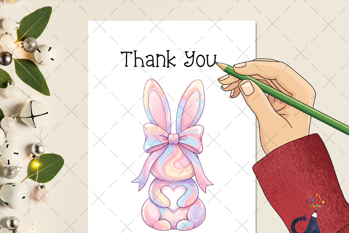 Colorful Bunny Easter Coquette PNG, an Illustration by Creative Art (Photo 2 of 6)