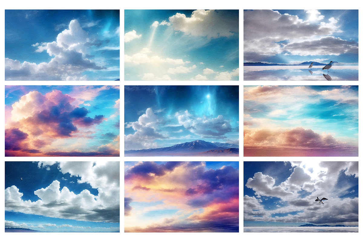 Painted Sky Pictures, Sky Landscape, a Texture Graphic by by creative paper (Photo 7 of 7)