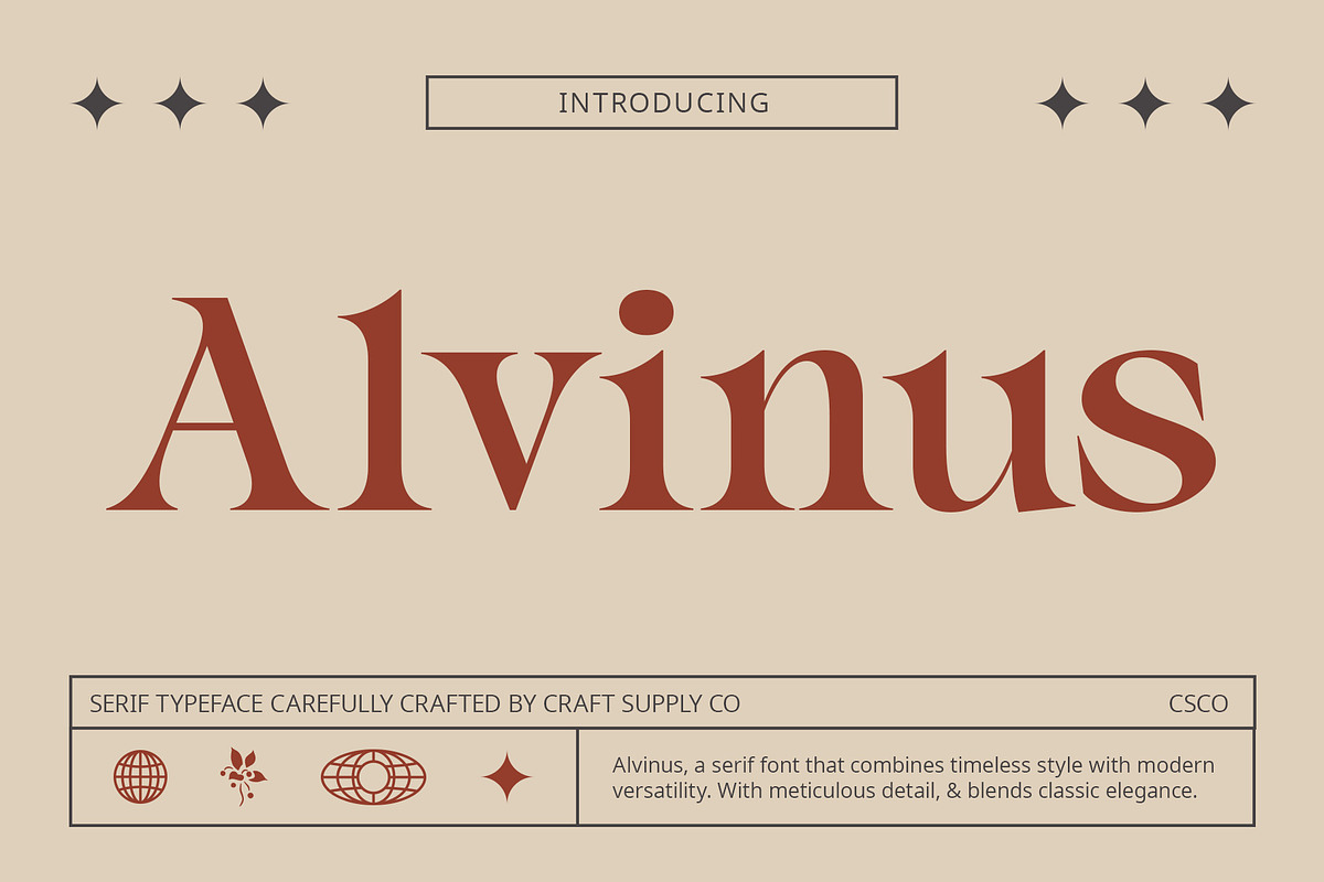 Alvinus – Elegant Font, a Serif Font by Craft Supply Co. (Photo 1 of 8)