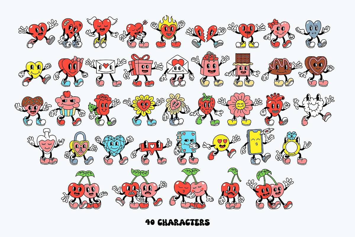 Whimsy Hearts Cartoon Characters, an Illustration by The Isian (Photo 6 of 16)