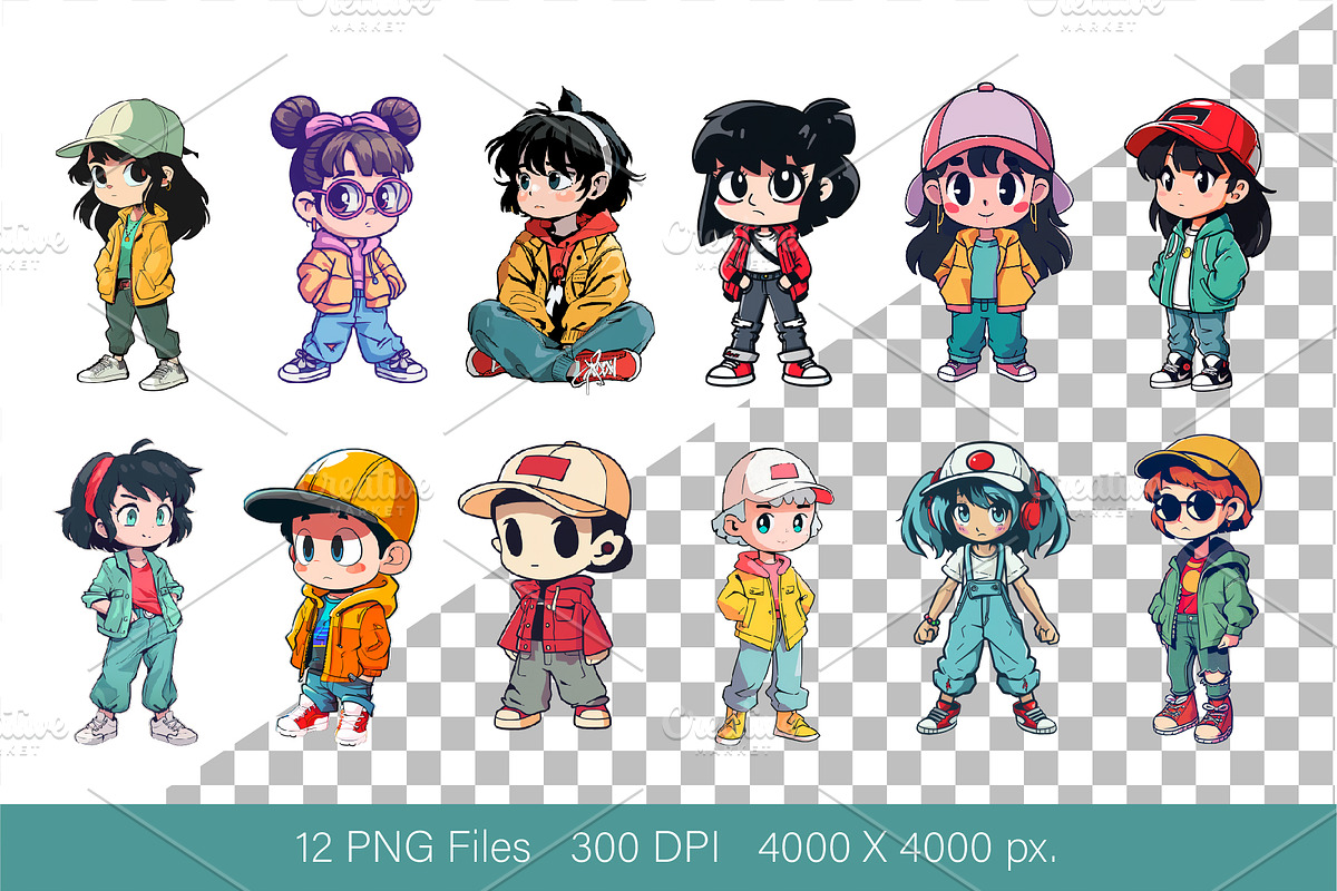 Anime Characters. Sticker., an Animal Illustration by KENO Mascots (Photo 2 of 6)