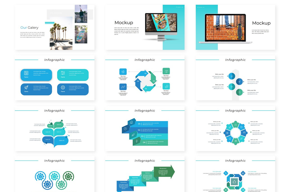 Flow - Google Slides Template, a Presentation Template by AQR Studio