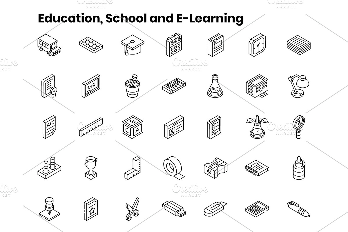 2000+ Isometric Icons Set, an Outline Icon by Brickclay (Photo 31 of 37)