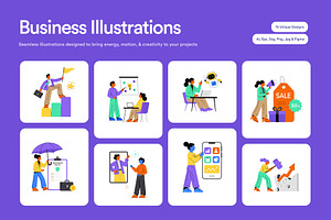 75 Flat Business Illustrations, a Finance Illustration by Creative Stall