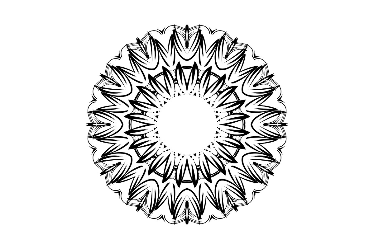 Ornamental Black White Mandala Pack, a Decorative Illustration by NJ Himel (Photo 34 of 103)