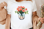 Watercolor Flower Jar Clipart Bundle, an Illustration by Canvas Craft (Thumbnail 6 of 8)