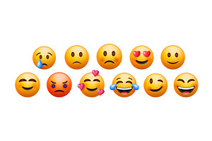 Set of diverse 3d emoji emoticons, an Object Illustration by Abscent
