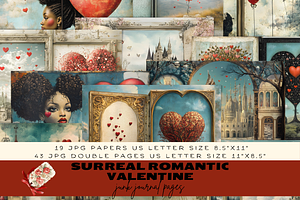 SURREAL VALENTINE JUNK JOURNAL KIT, a Seasonal Illustration by Daring Digies