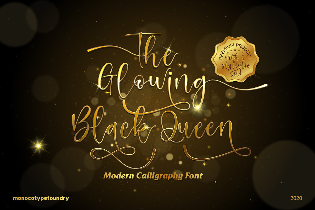 The Glowing Black Queen, a Script Font by Monoco Type Foundry (Photo 1 of 11)