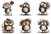 Whimsical Owls Spring Clipart, an Illustration by CraftArtStudio (Thumbnail 2 of 6)