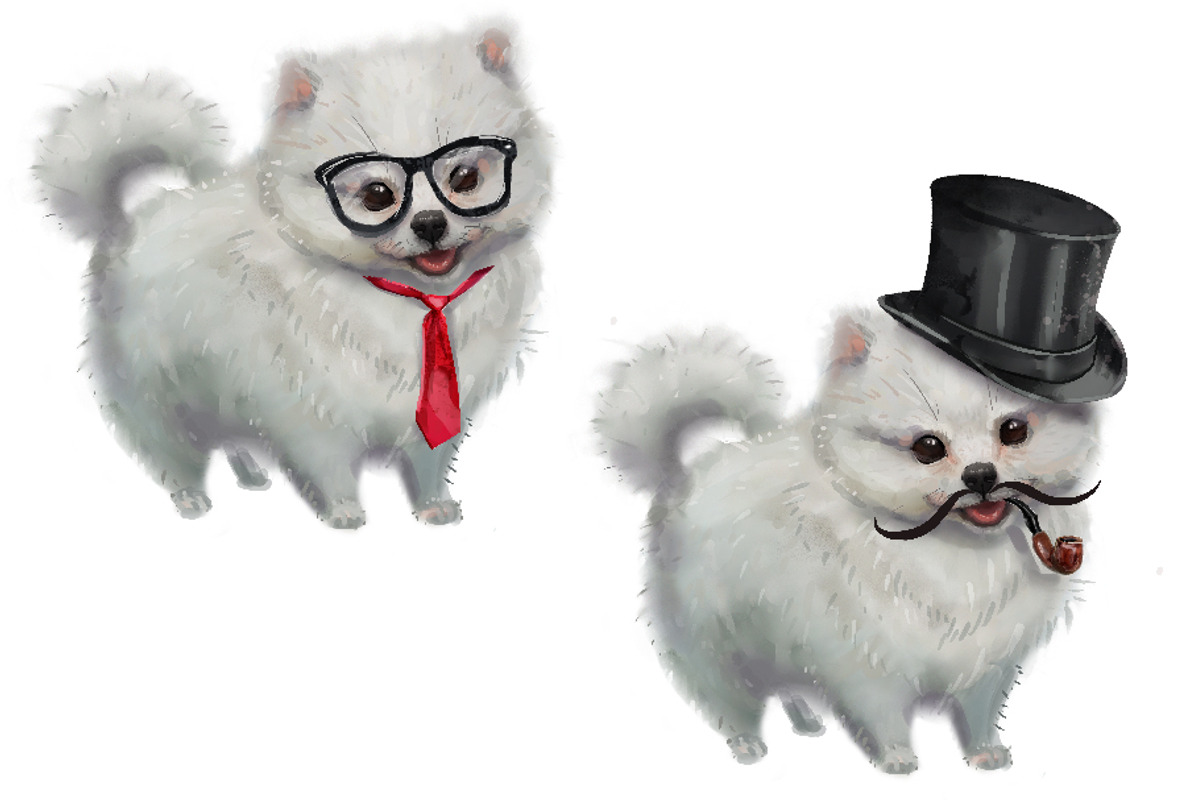 4 styles doggy pomeranian, an Illustration by art_mouse (Photo 3 of 4)