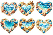 Summer Beach Heart Sublimation, an Illustration by Designworld (Thumbnail 3 of 5)