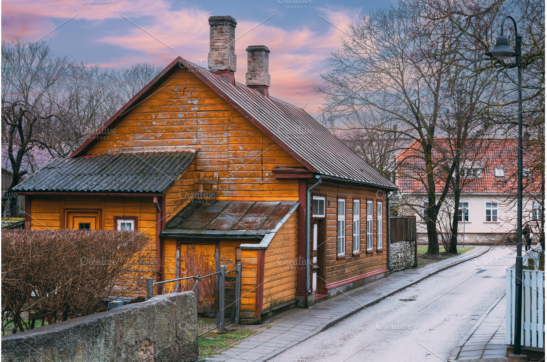 Traditional orange wooden house with, an Architecture Photo by Our Amazing World