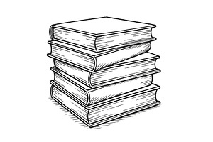 Stacked books resting on each other, an Education Illustration by ZinetroN