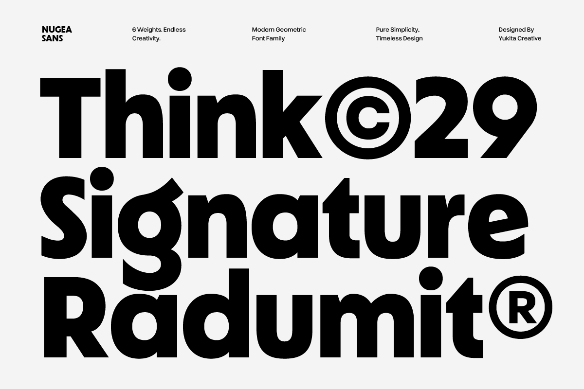 Nugea - Geometric Font Family, a Sans Serif Font by Yukita Creative (Photo 9 of 10)
