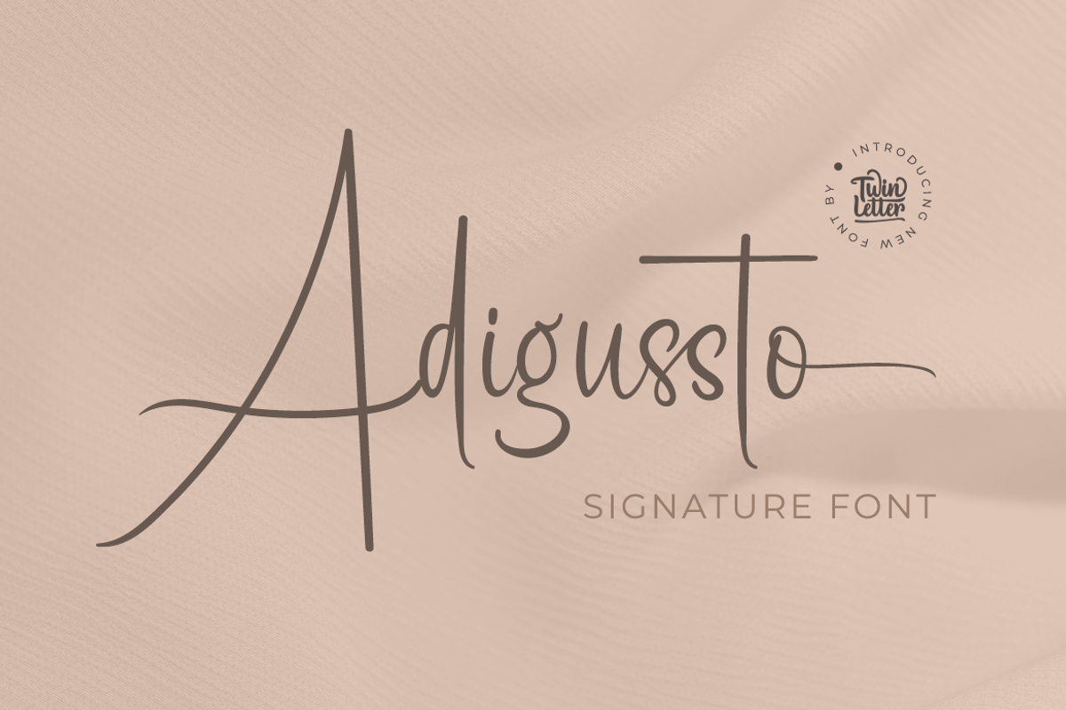 Adigussto, a Script Font by twinstd (Photo 1 of 14)