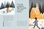 8 Christmas cute girl grey trees, a Seasonal Illustration by ARTOZEN DIGITAL (Thumbnail 12 of 15)