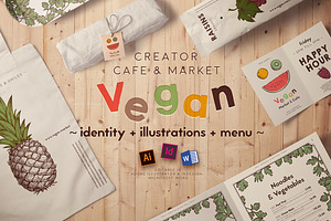 Vegan restaurant identity creator