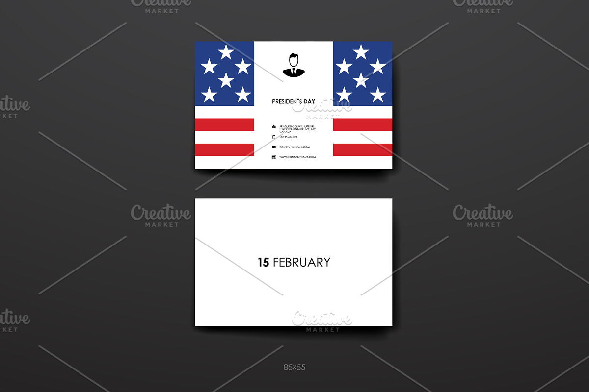 Presidents Day Business Cards, a Business Card Template by Palau