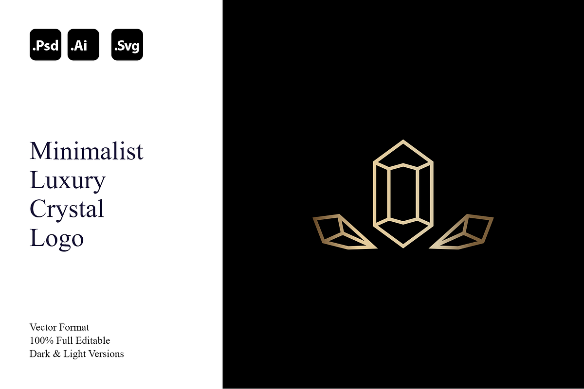 Minimalist Luxury Crystal Logo, a Branding & Logo Template by Luxury Logos (Photo 1 of 4)