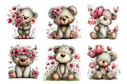 Spring Teddy Bear Clipart, an Illustration by Libby Wishes (Thumbnail 4 of 4)