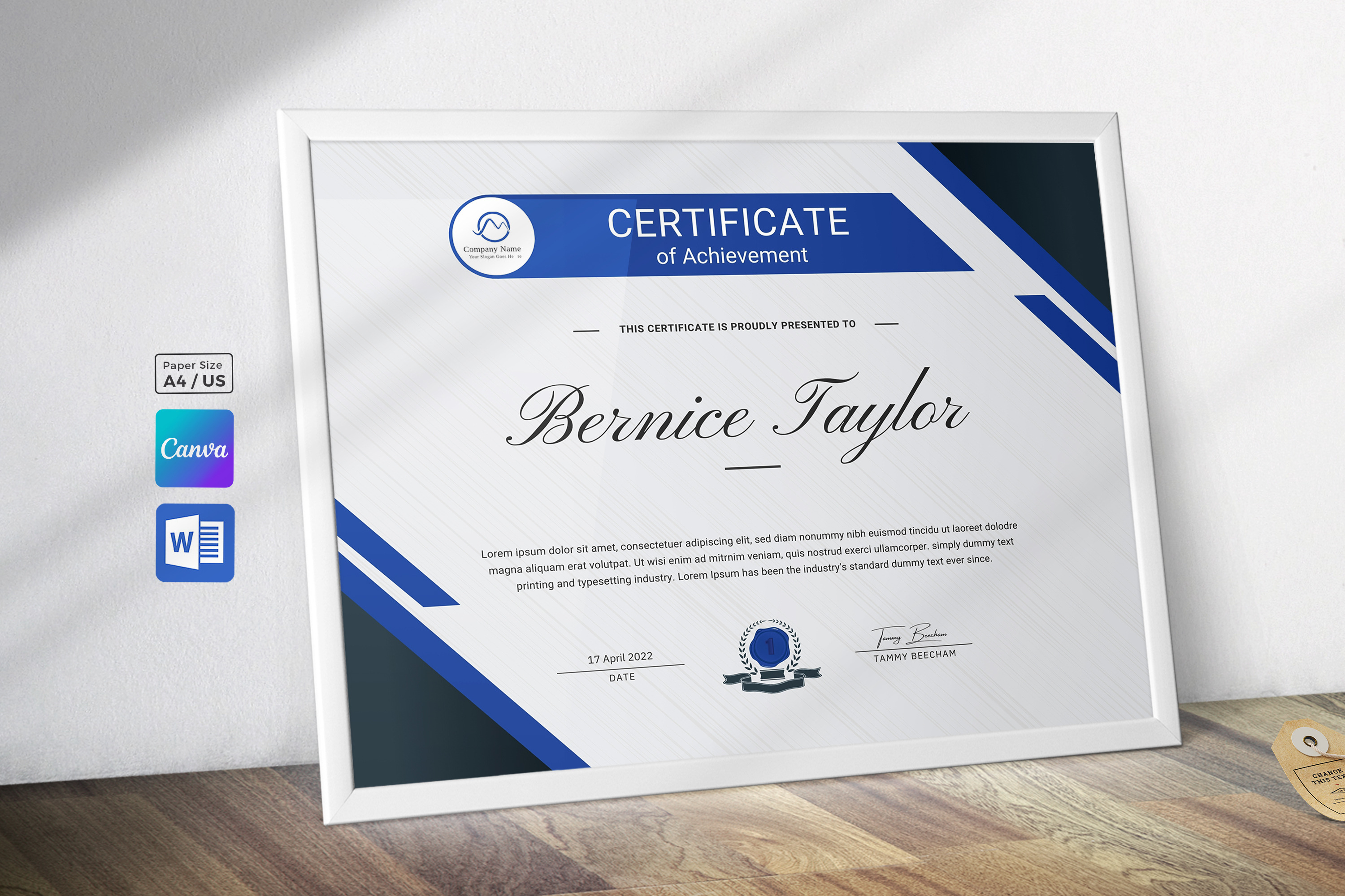 Certificate Template word editable