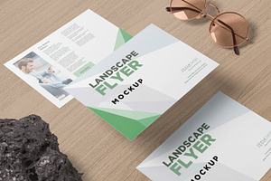 A4 Landscape Flyer Mockups