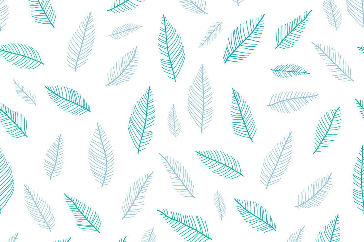 Vector Blue Feathers Repeat Pattern, a Pattern Graphic by Oksancia's Surface Design