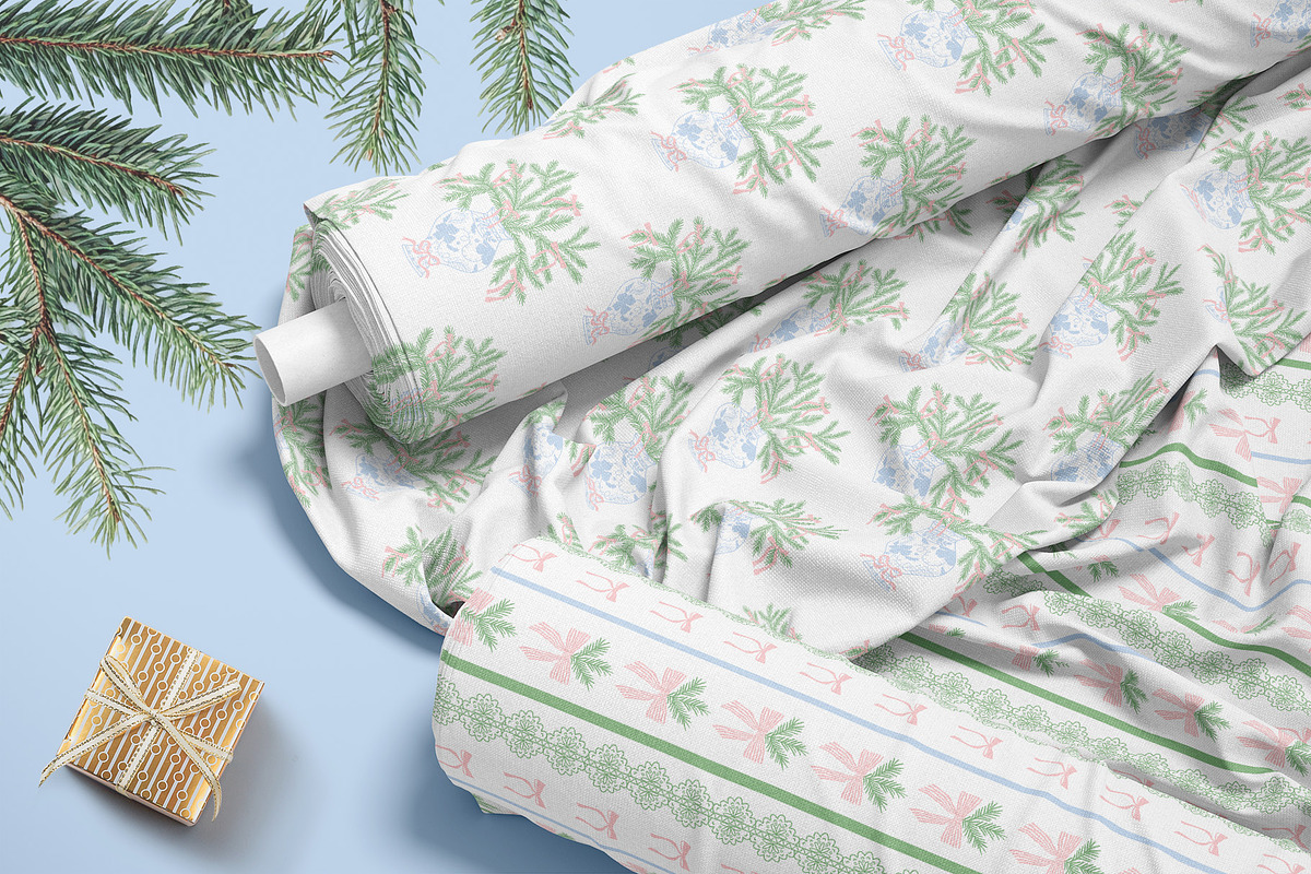 Grandmillennial Christmas patterns, a Pattern Graphic by Tani Kuzminka (Photo 11 of 23)