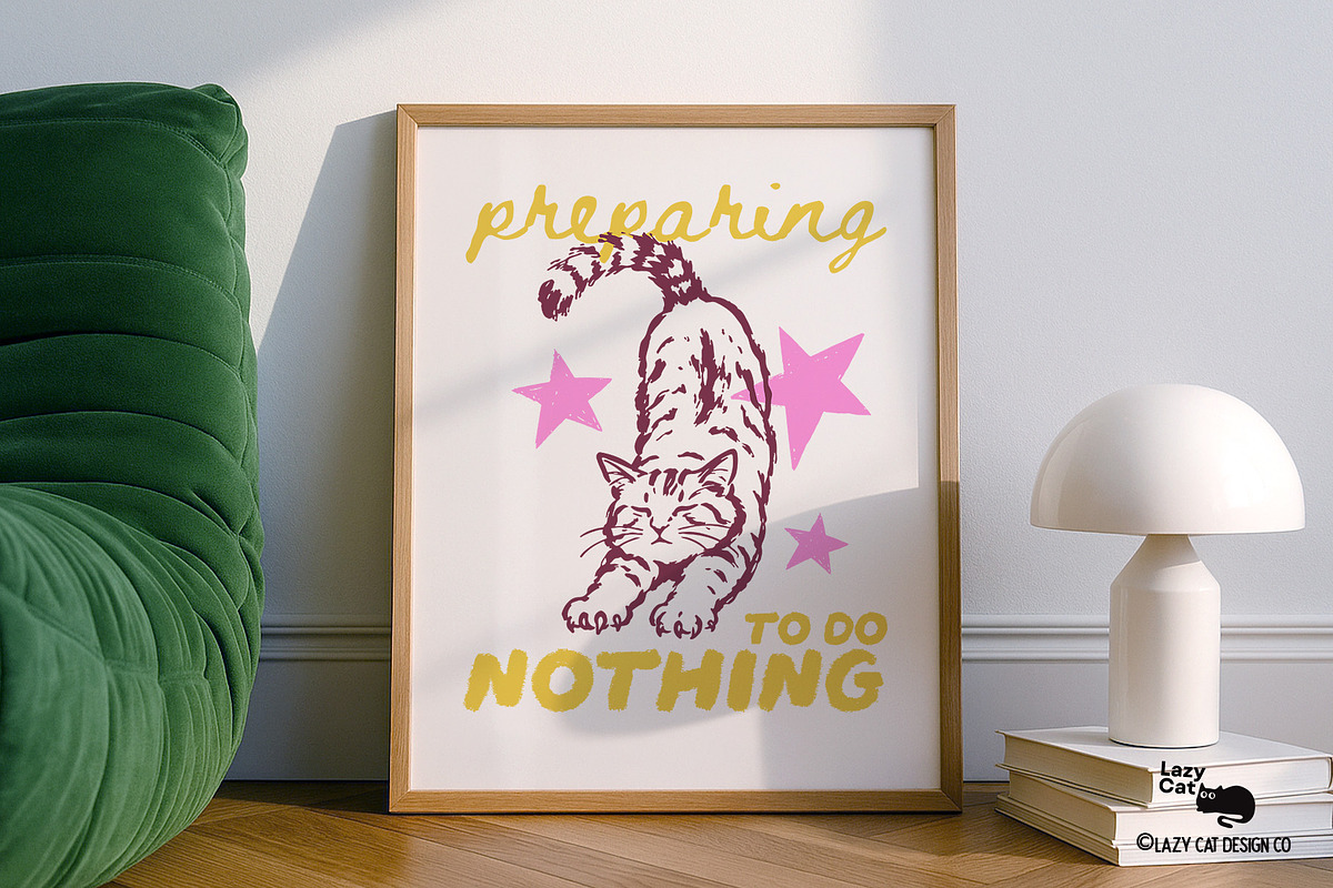 Hand-Drawn Funny Cat Quotes, an Object Graphic by Lazy Cat (Photo 3 of 8)