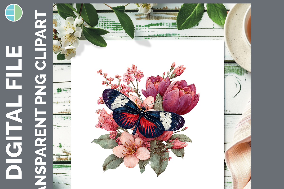 Boho Western Butterfly Clipart, PNG, an Animal Illustration by Enliven Designs (Photo 7 of 9)