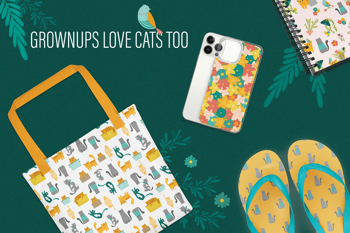 Cats and Garden Flowers, an Illustration by PenguinArtStudio (Photo 8 of 9)