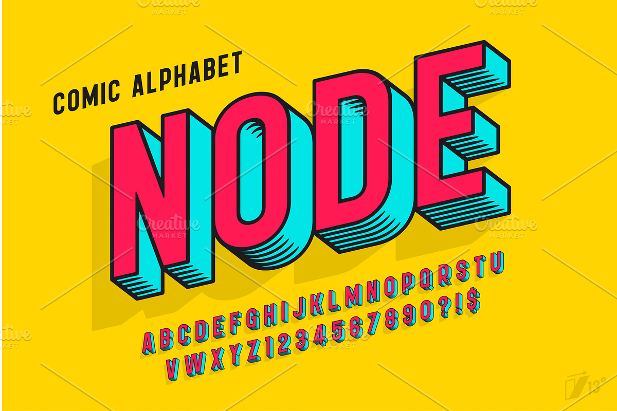 Original 3d comical alphabet design, an Illustration by Revelstockart