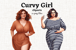 Curvy Girl Clipart Bundle