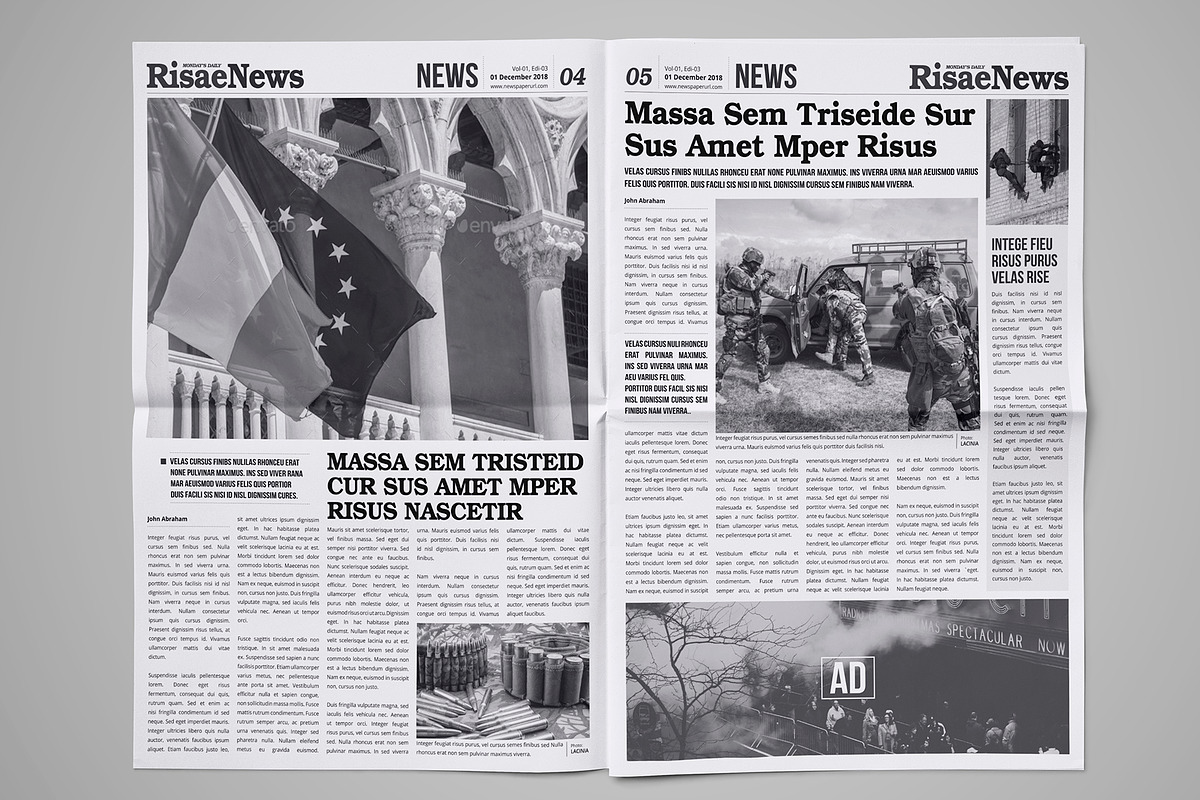16 Page Newspaper Design v2, a Magazine Template by Miyaji75 (Photo 6 of 16)