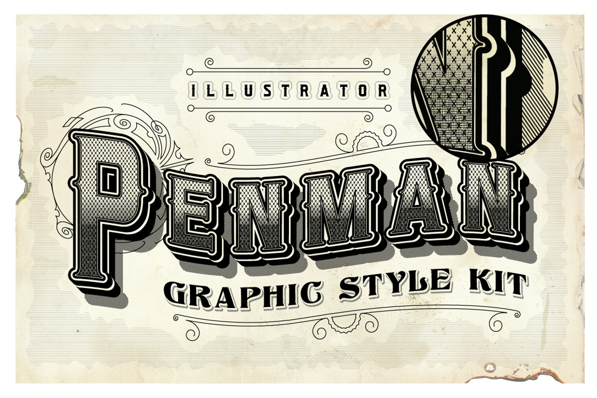 Penman Vintage Graphic Style Kit preview 3