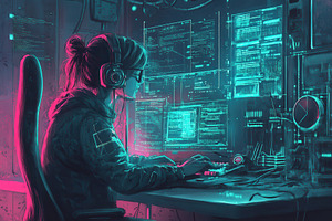 Digital illustration showcasing a fe, a Photo by Pavel_design