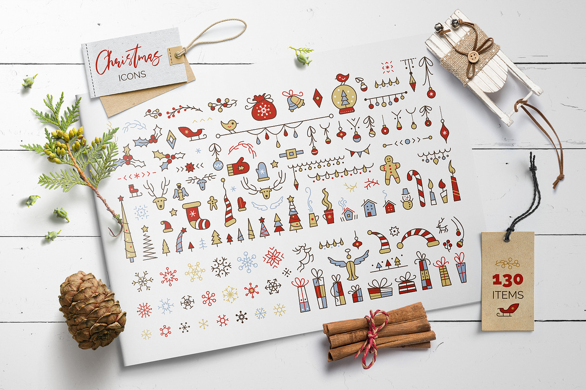 CHRISTMAS font ❆ clipart ❆ patterns preview 5