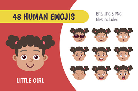 48 little girl emojis set, an Emoji Icon by insemar
