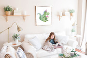 Watercolor dinosaur set, an Animal Illustration by CreativeByLu (Thumbnail 9 of 9)