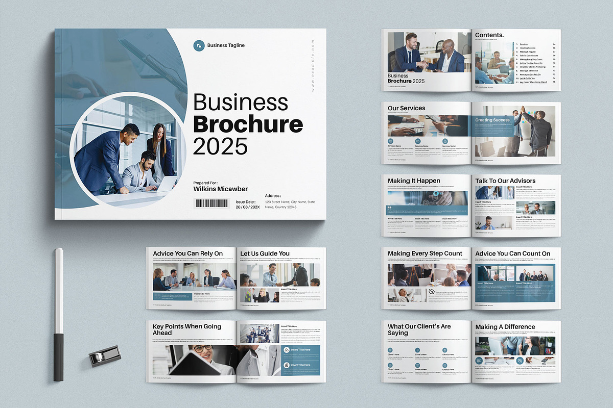 Business Brochure Template Landscape, a Brochure Template by E-Type (Photo 1 of 7)
