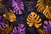 Golden tropical leaves. 42 images, a Decorative Illustration by Handmadefont (Thumbnail 3 of 11)